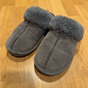 Bearpaw Gray Shearling Slippers